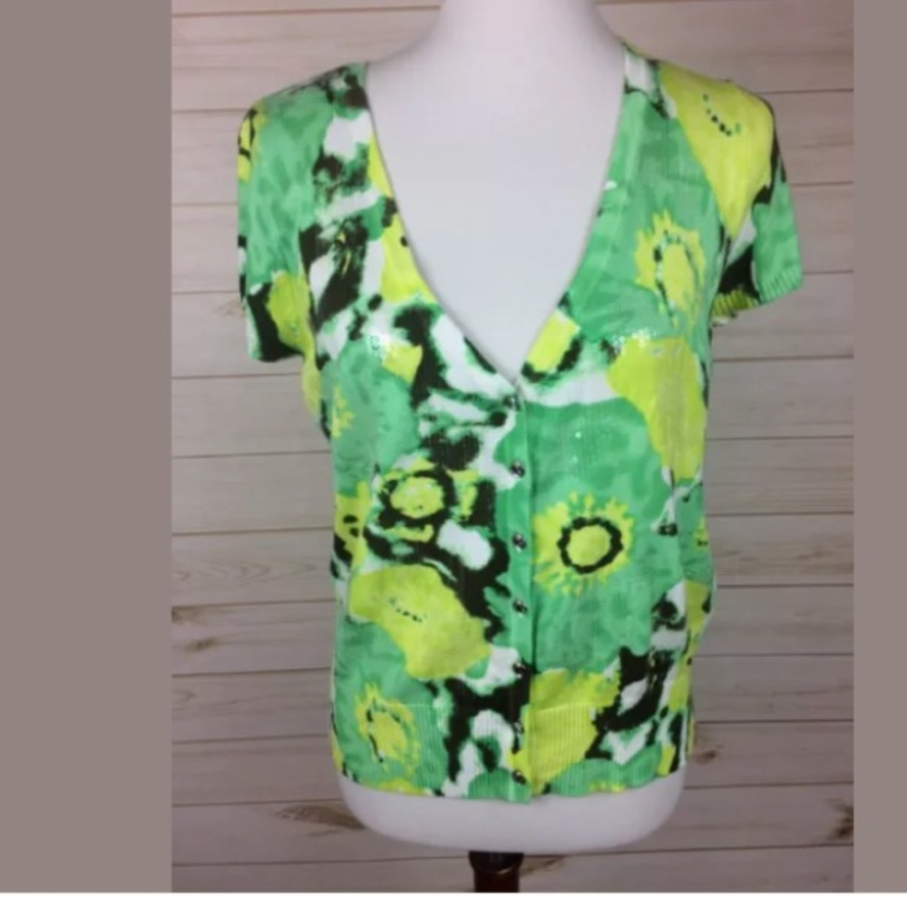 INC International Concepts Green Yellow Top szL